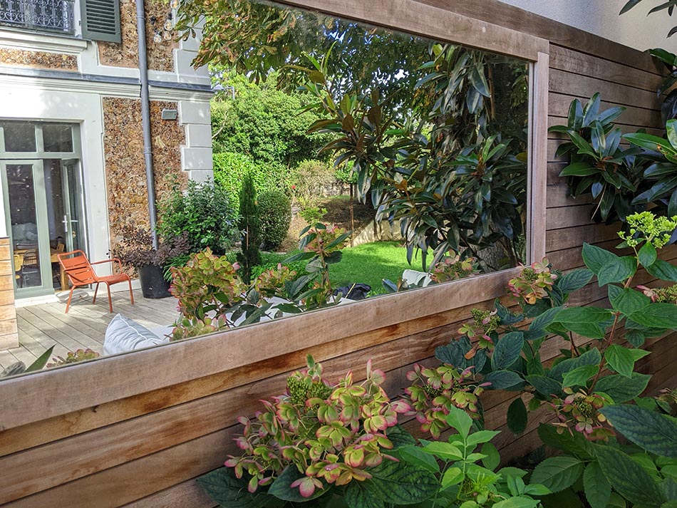 Amenagement paysager miroir jardinières lecat